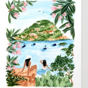 Italy beach art print 13" x 16"